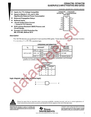 CD74ACT08ME4 datasheet  